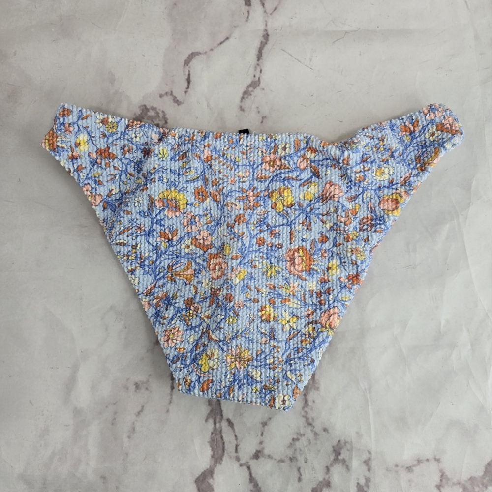 J Crew Swim Bottom Blue Hipster Scrunchie Cheeky High Afternoon Floral BH514 - Picture 5 of 9